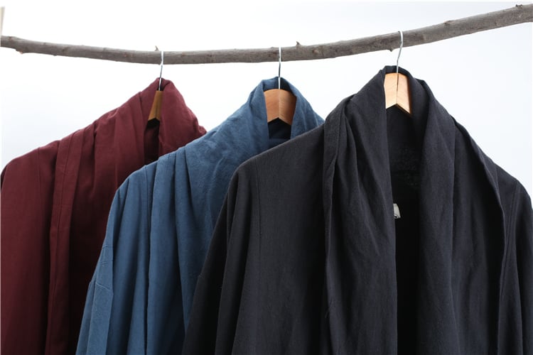 中華風ストール風袖刺繍ロングジャケットは3色展開