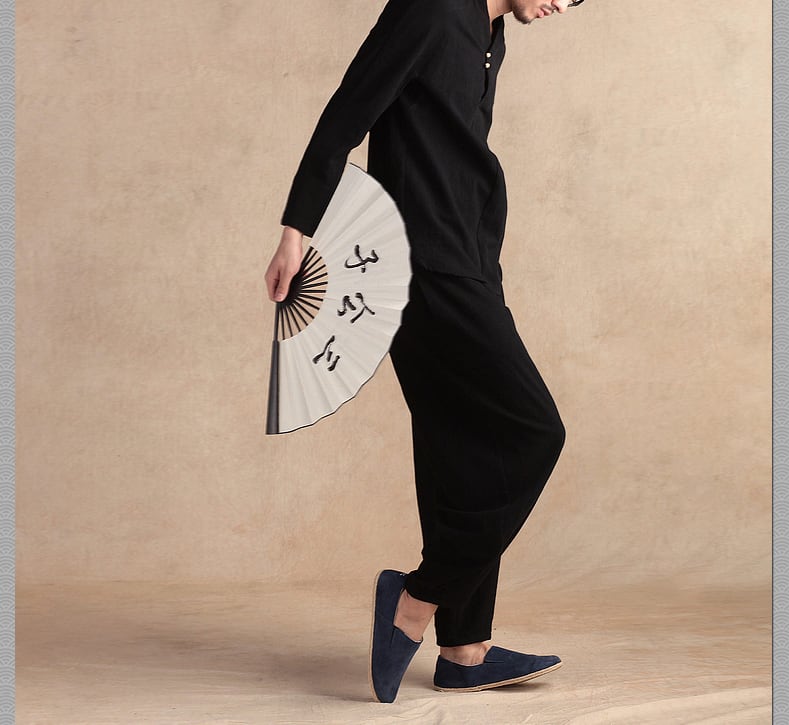 綿麻のチャイナシャツ