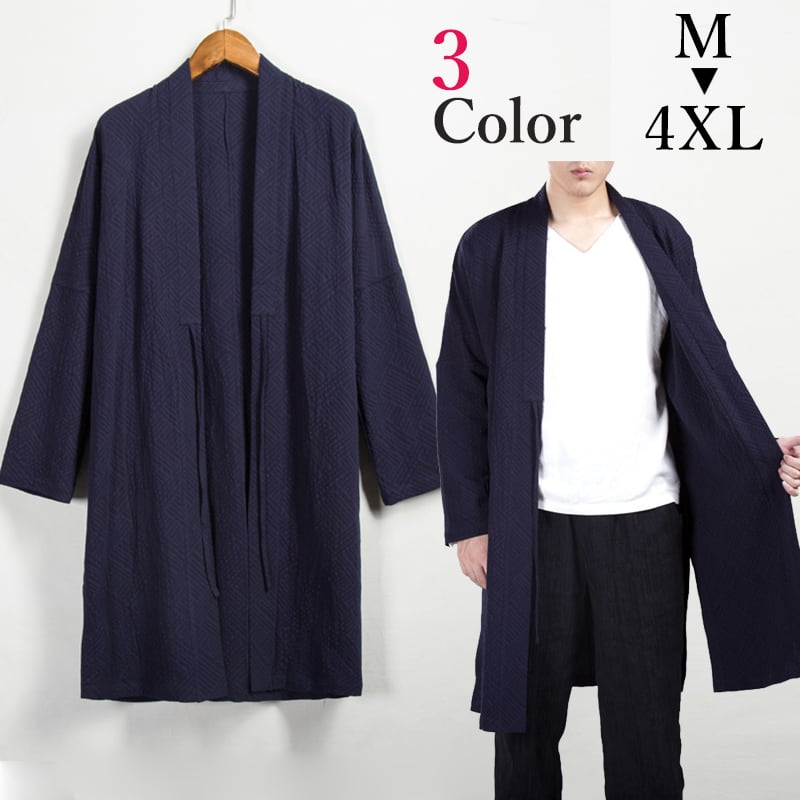 素材の漢服羽織ジャケット。前たてを紐で留める少し日本風なデザインなのが特徴です。