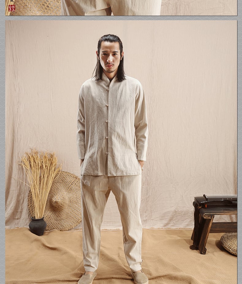 メンズの唐装シャツ