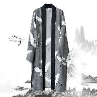 シフォン素材を使った中華風の羽織コート。透け感のある春夏のアイテムとして最適です。