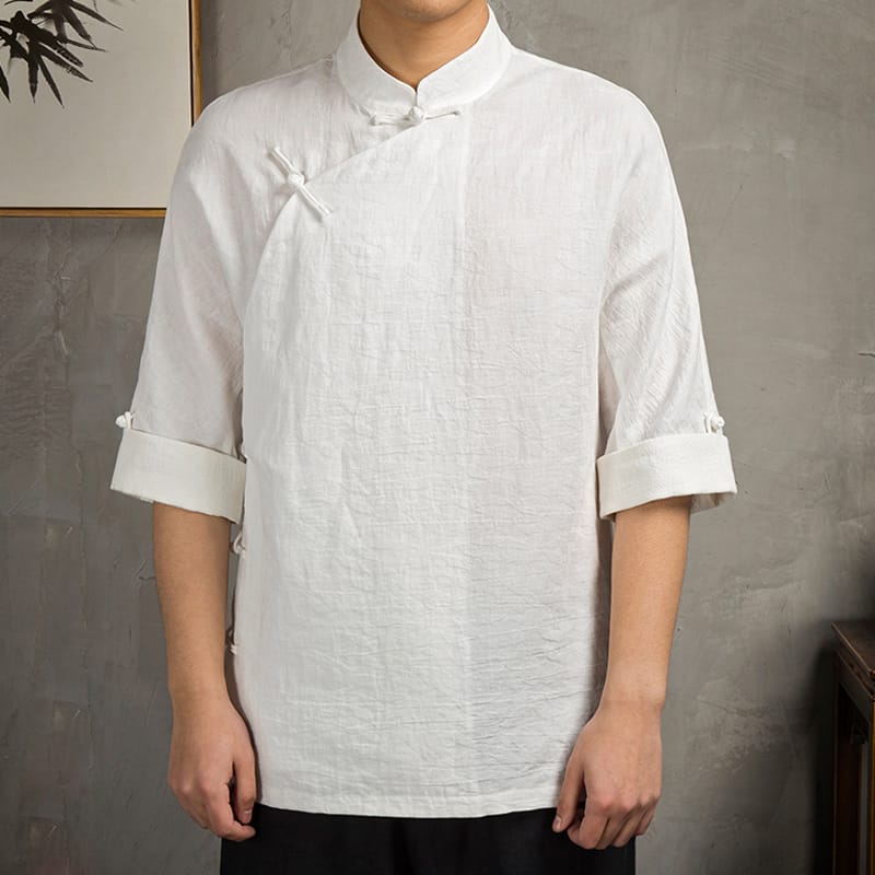 斜め襟半袖チャイナTシャツ（　Tシャツ・カットソー）｜チャイナカジュアル
