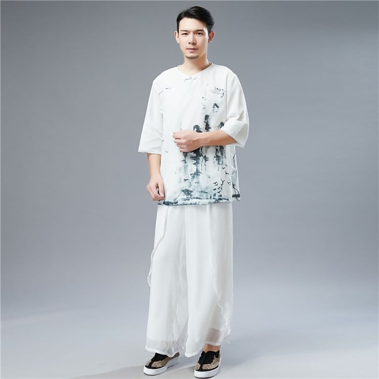 男性用の7分袖漢服