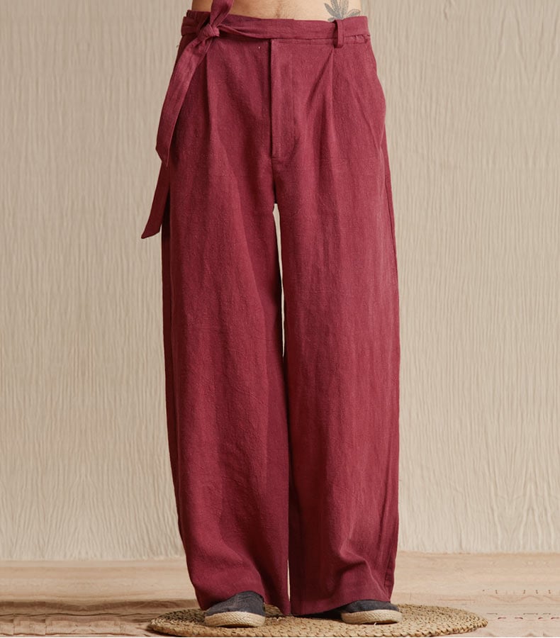 メンズの中華風イージーパンツ