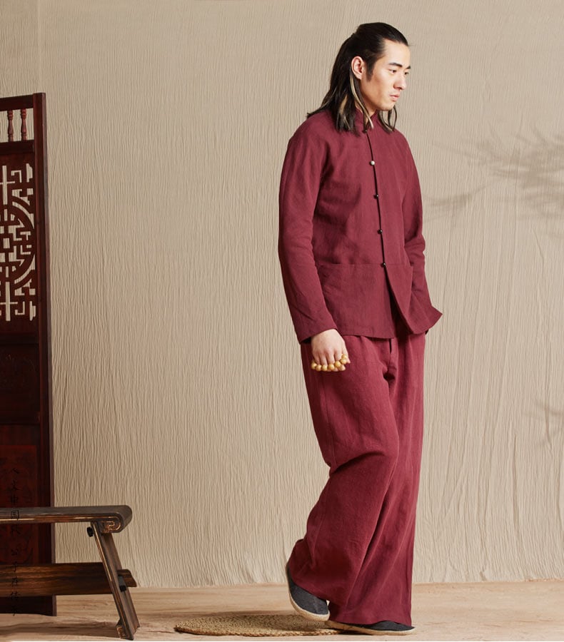 男性用の中華風イージーパンツ