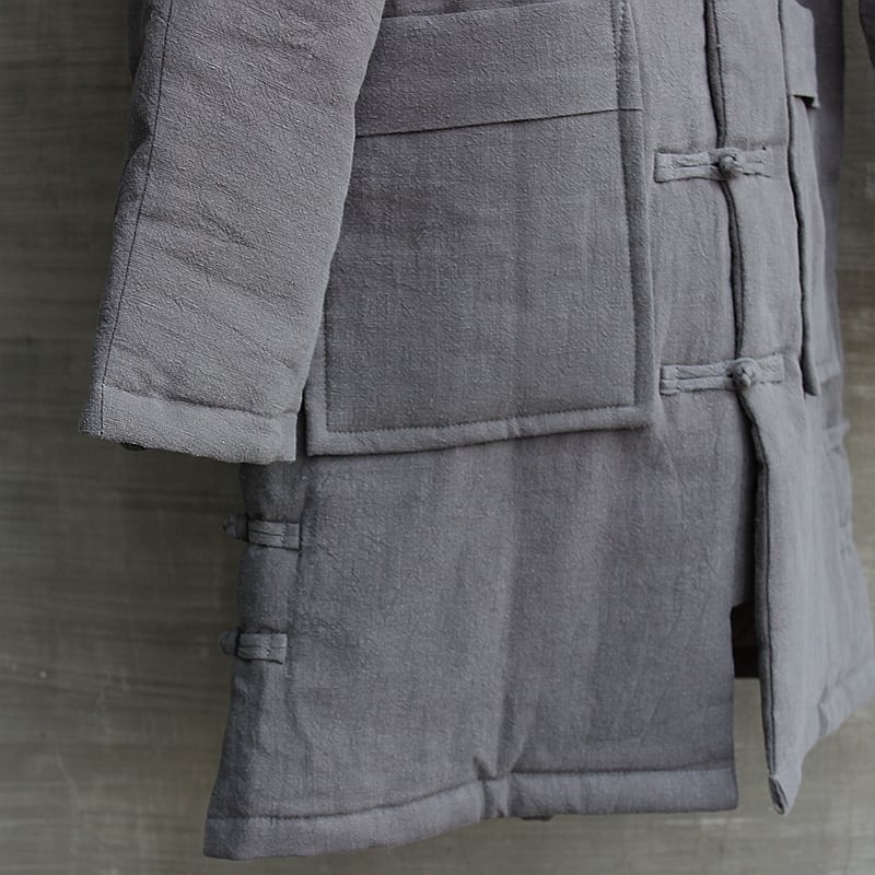 メンズのキルティングカンフーコート