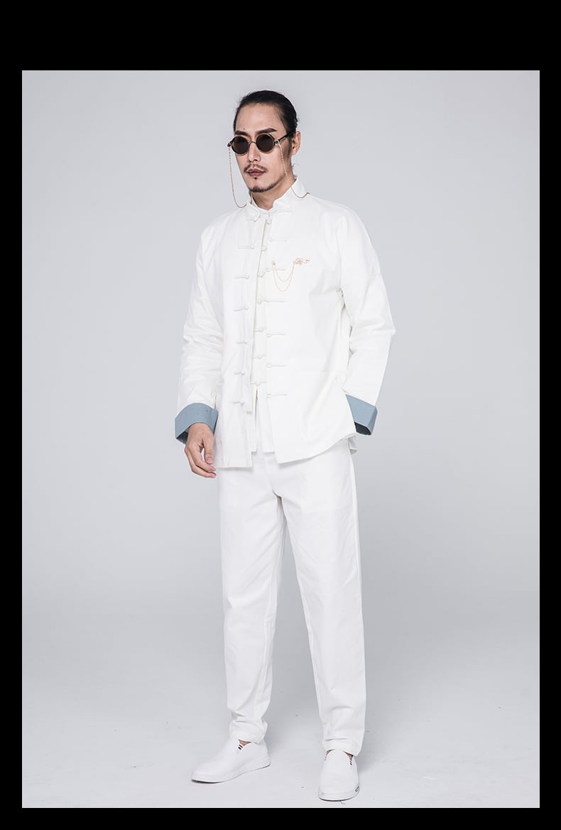 男性用のストレッチチャイナジャケット