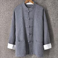 上質な綿麻を使ったチャイナジャケット。春夏の羽織ジャケットとして最適です。