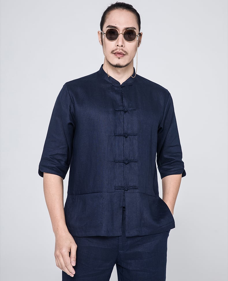 メンズの中華風シャツ