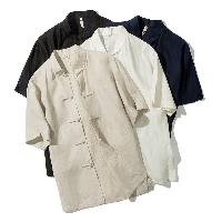 高品質な麻素材の半袖シャツ。暑い夏の羽織シャツとして最適なアイテムです。
