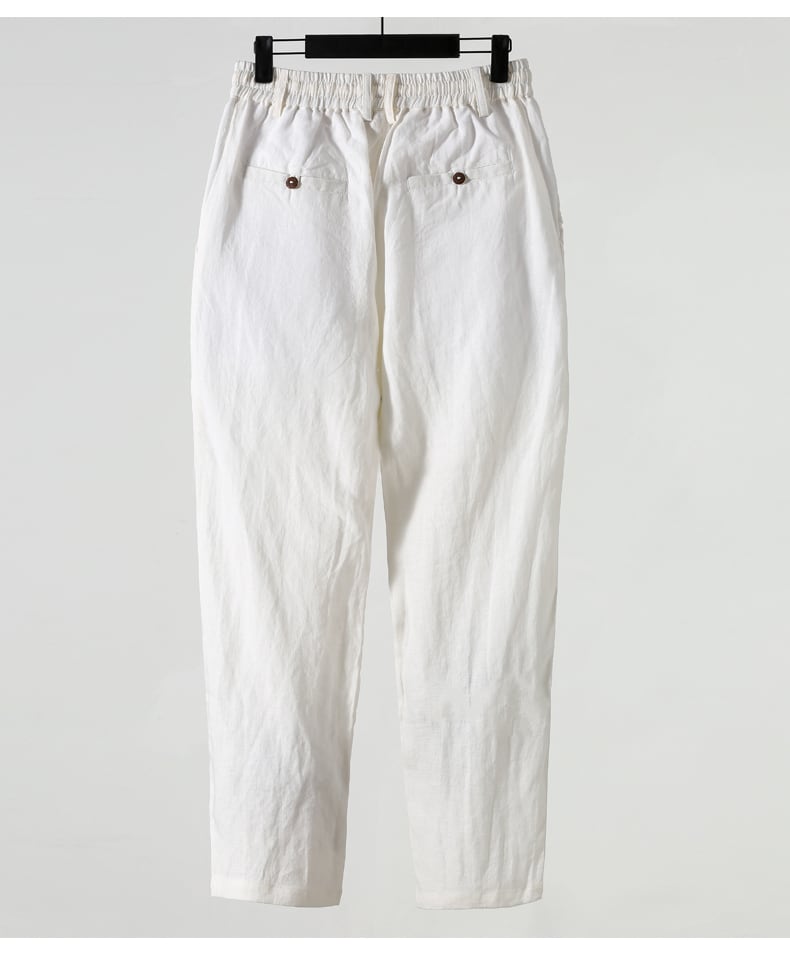 メンズの麻100カンフーパンツ