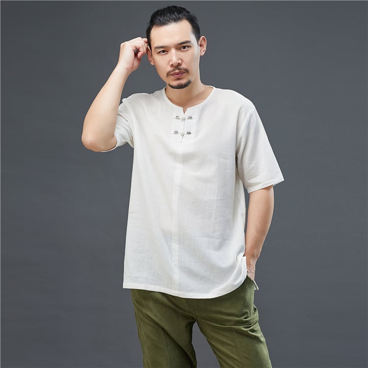 男性の中華風Tシャツ