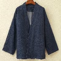 高品質な綿麻生地を使った漢服風カーディガンジャケット。裏地付きなので秋冬の羽織アイテムに最適です。