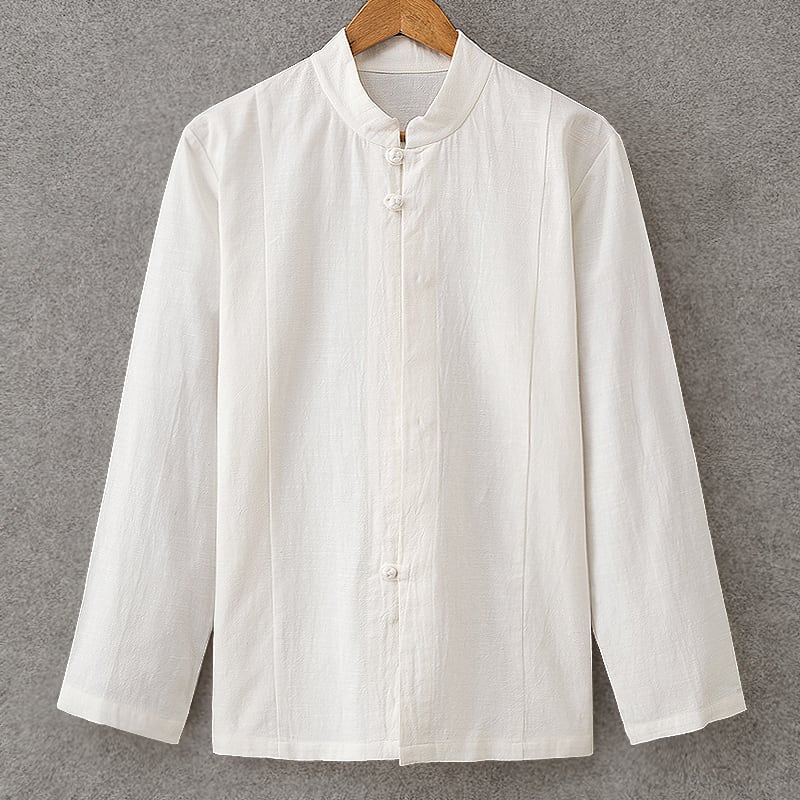高品質な綿麻生地を使った比翼前立てシャツ。ヴィンテージ感溢れるカジュアルなシャツアイテムです。