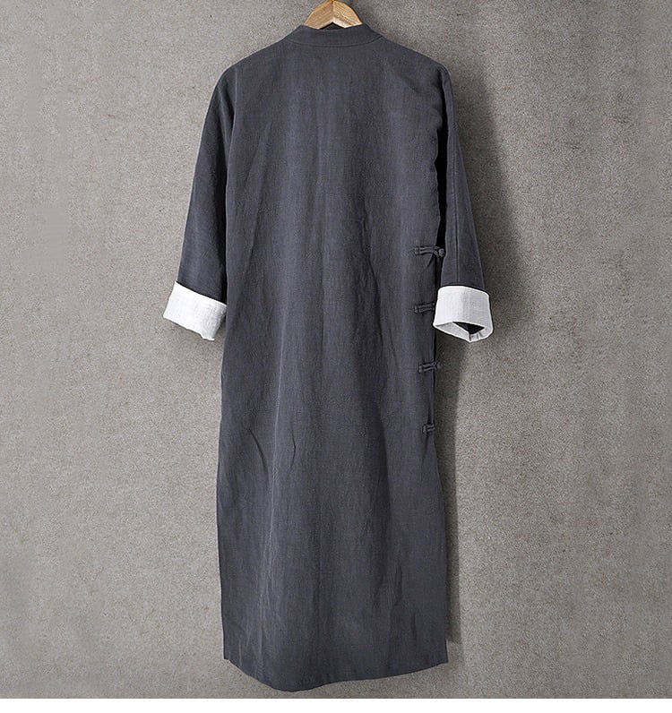 メンズの丈長中国服