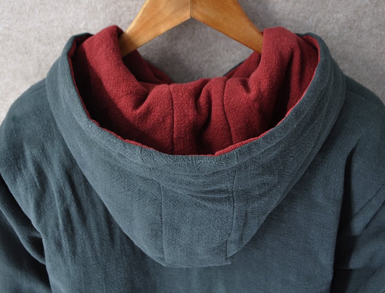 男性用の中綿パーカーチャイナコート