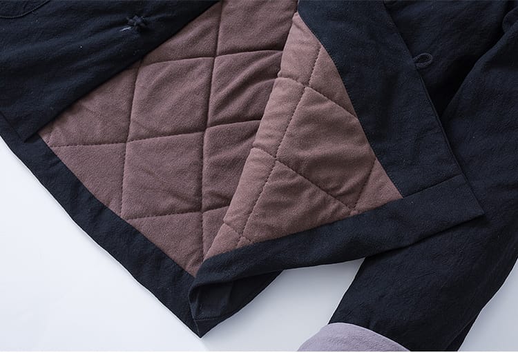 男性用の中華風の中綿ジャケット