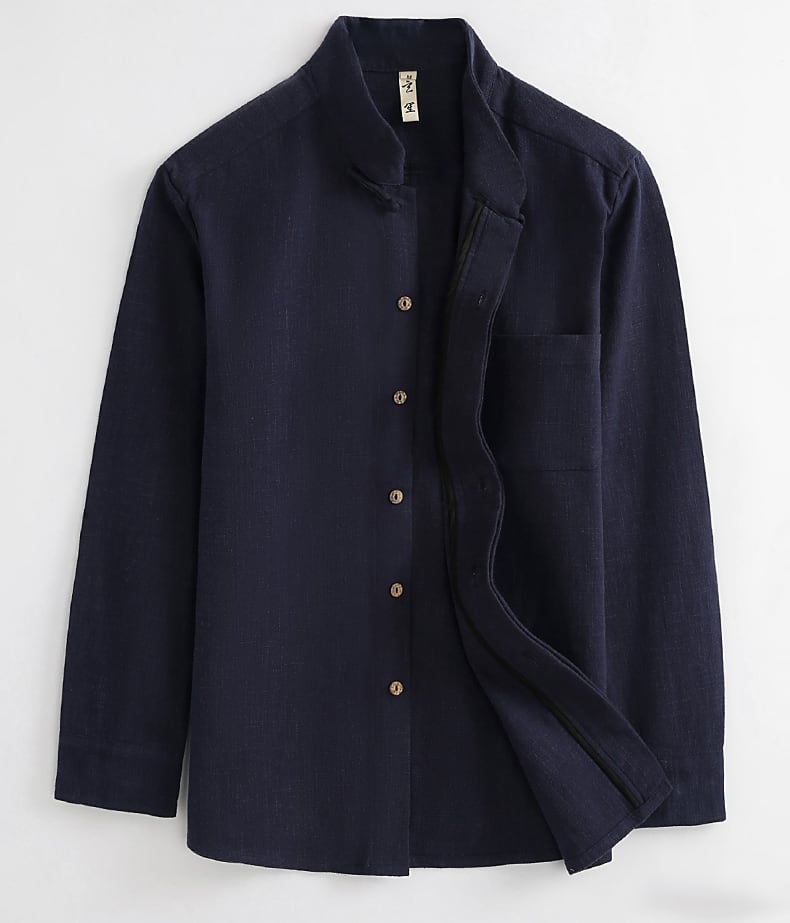 メンズの比翼前立てシャツ