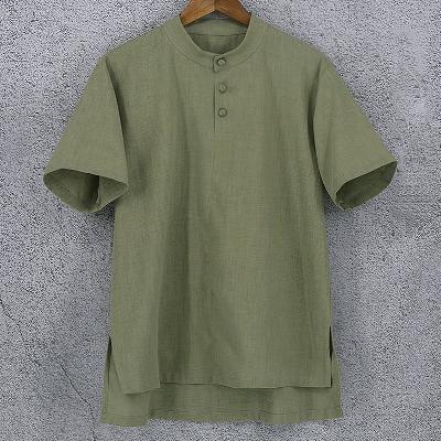 ロングテールの半袖Tシャツ！通気性の高い綿麻生地は夏に最適