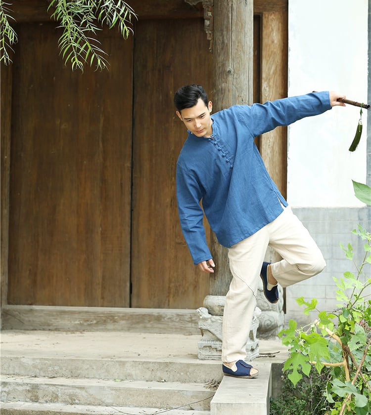 メンズのカンフーTシャツ