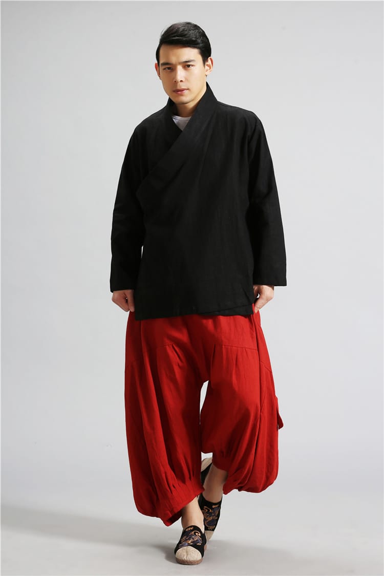 メンズの交差襟ジャケット