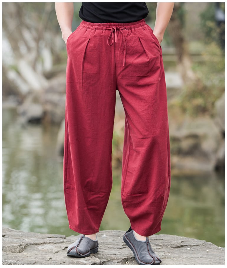 ワイドレッグのチャイナダボパンツ