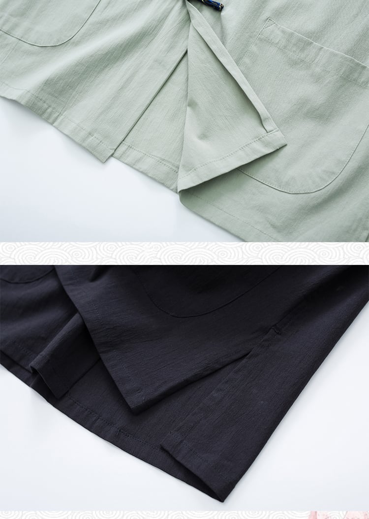 男性用の大きいサイズ半袖カンフー服