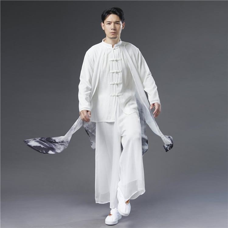 メンズの中華風ローブ