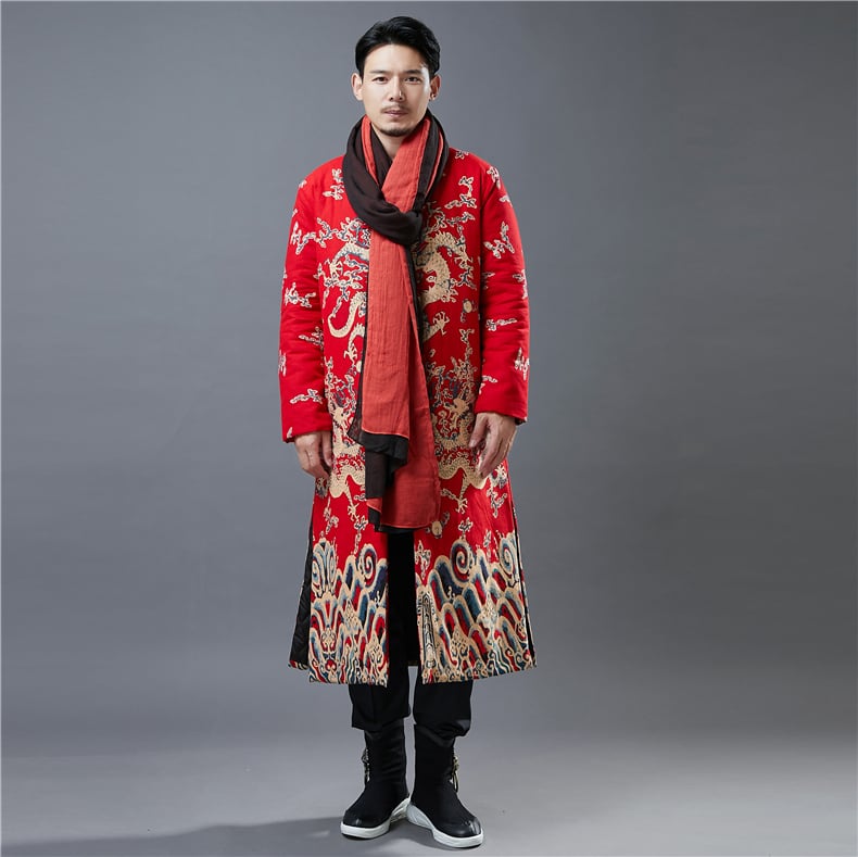 男性用の中華風ロングジャケット