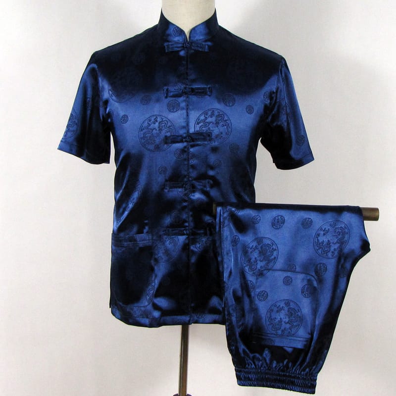 メンズのチャイナボタンの半袖