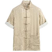 豹柄のジャガード素材を使った半袖シャツ！豪華でシルクのような光沢感があります。