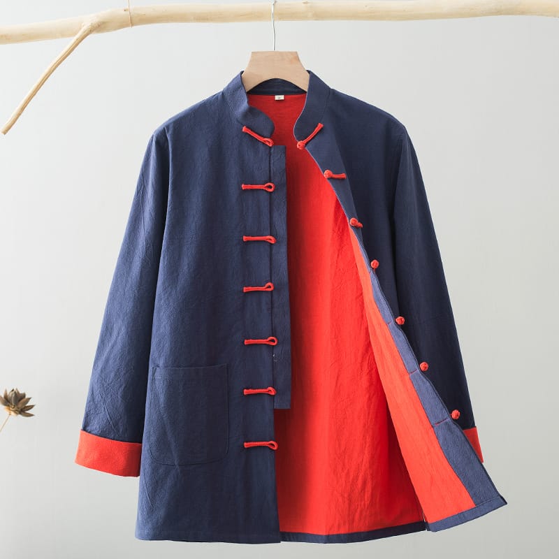 メンズの肥満体型の中華風カジュアルジャケット
