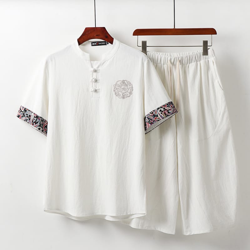 男性用のチャイナボタン上下セット