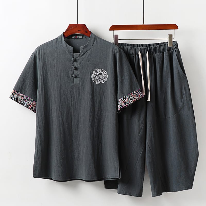 男性用の中華風カジュアル上下セット