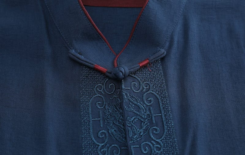 中華風の半袖カンフーシャツ