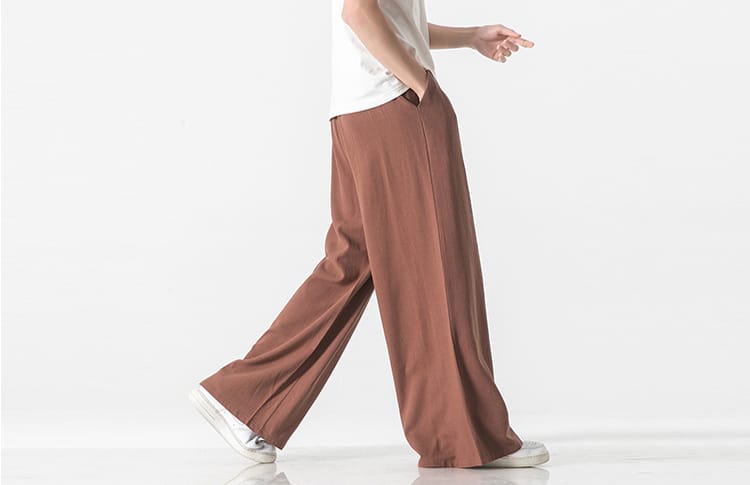 メンズのゆったり帯式チャイナパンツ