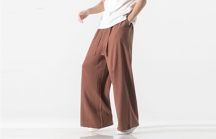 男性用のベルト通しチャイナパンツ