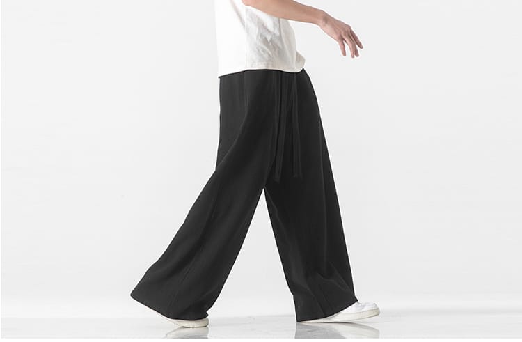 メンズのチャイナワイドパンツ