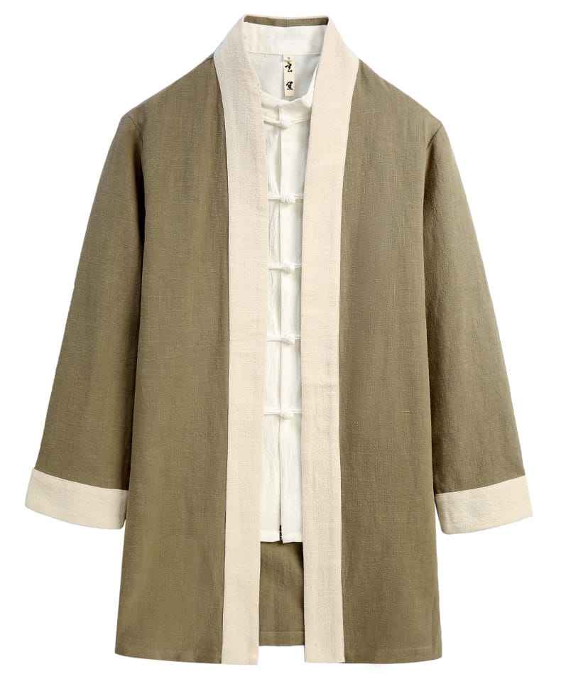 メンズの中華風カジュアルカーディガン