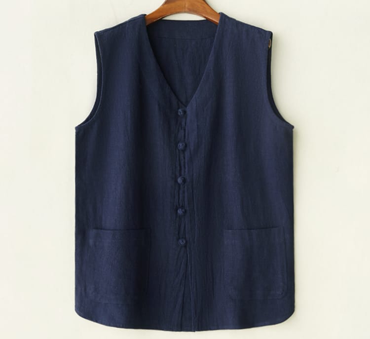 メンズの中華風カジュアルベスト