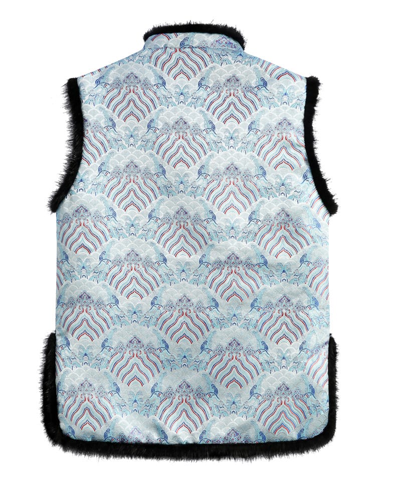 メンズの斜め襟チャイナベスト