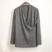 漢服風の斜め襟ジャケット！ニット編みのセーターライクなアイテムです。