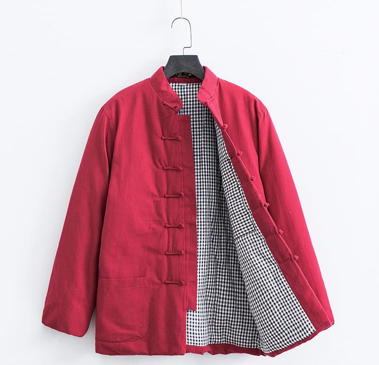 メンズの中綿冬用カンフージャケット