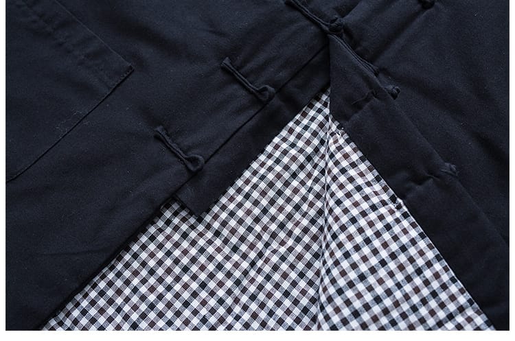 男性用の中華風の中綿ジャケット