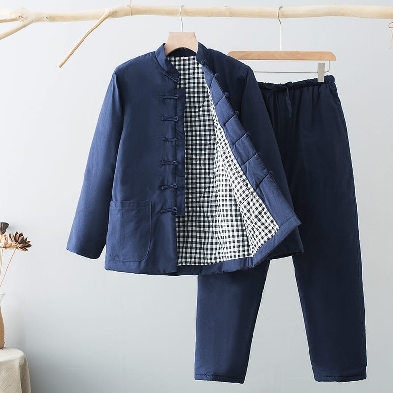 メンズのチャイナボタンの服