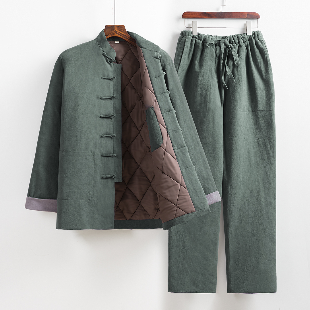 メンズのフリースチャイナセットアップ