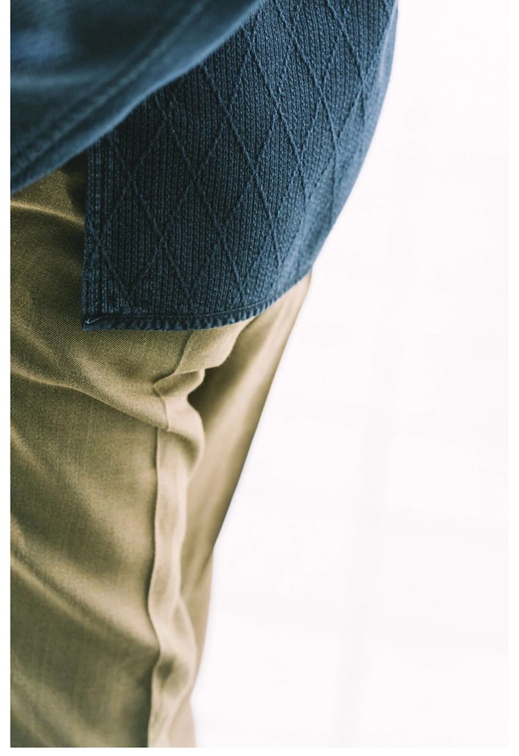 メンズの刺し子生地ジャケット