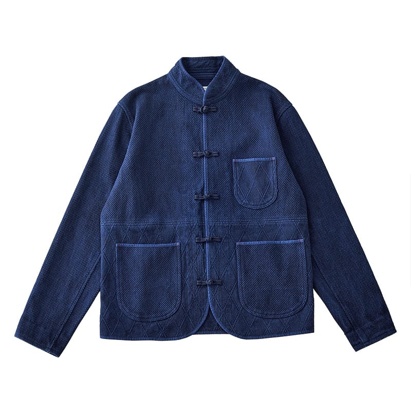 藍染刺し子ジャケット - 介護用衣料・寝巻き