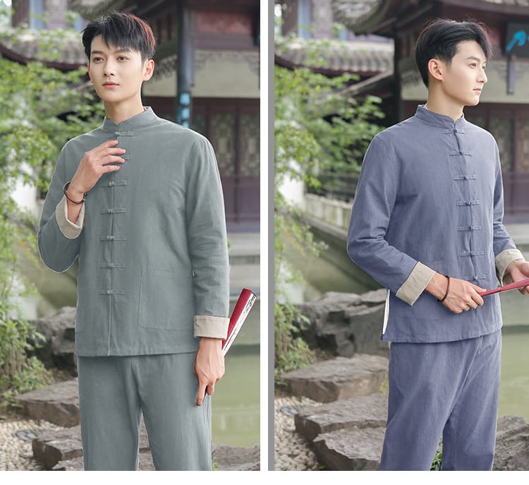メンズのチャイナ服セットアップ