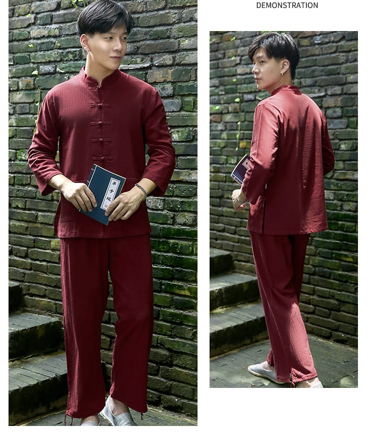 男性用のチャイナボタンのスーツ